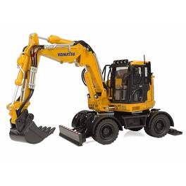 Komatsu PW138MR-11 Wheeled Excavator Yellow 1/50 Diecast Model by Universal Hobbies