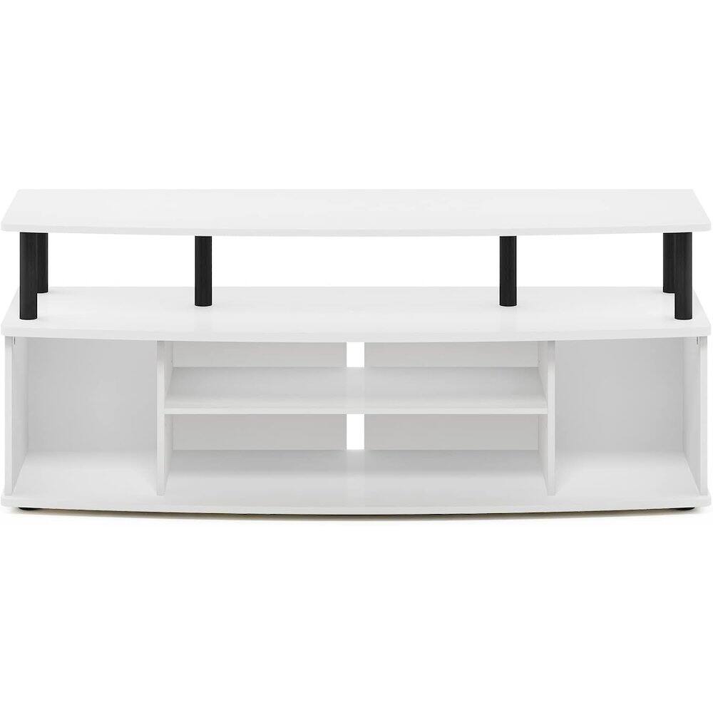 Back. FurniFact - White 55 Inch TV Stand with 3 Shelves and 2 Cabinets Modern TV Console - White.