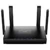 Front. Cudy - Cudy AX3000 Dual Band Wi-Fi 6 Wireless Gigabit Internet Mesh Router WR3000 for Home, Open VPN, MU-MIMO, 1.3GHz Dual-Core - Black.
