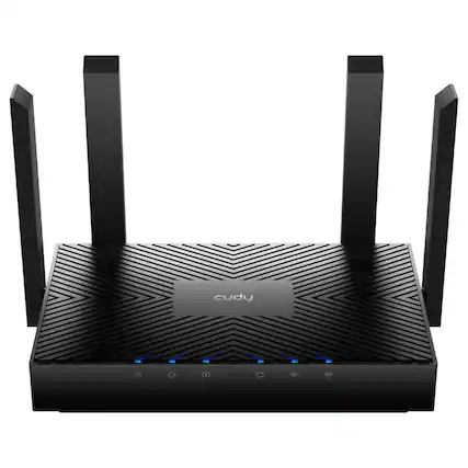 Front. Cudy - Cudy AX3000 Dual Band Wi-Fi 6 Wireless Gigabit Internet Mesh Router WR3000 for Home, Open VPN, MU-MIMO, 1.3GHz Dual-Core - Black.