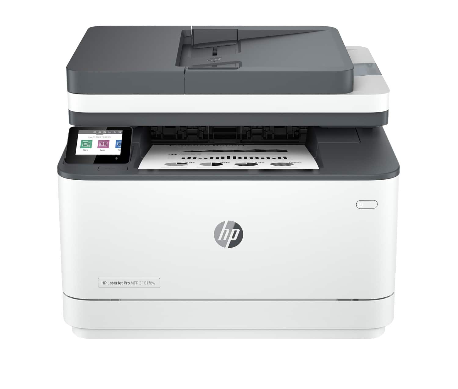 HP - LJ Pro MFP 3101fdw Wireless Printer with Fax - White