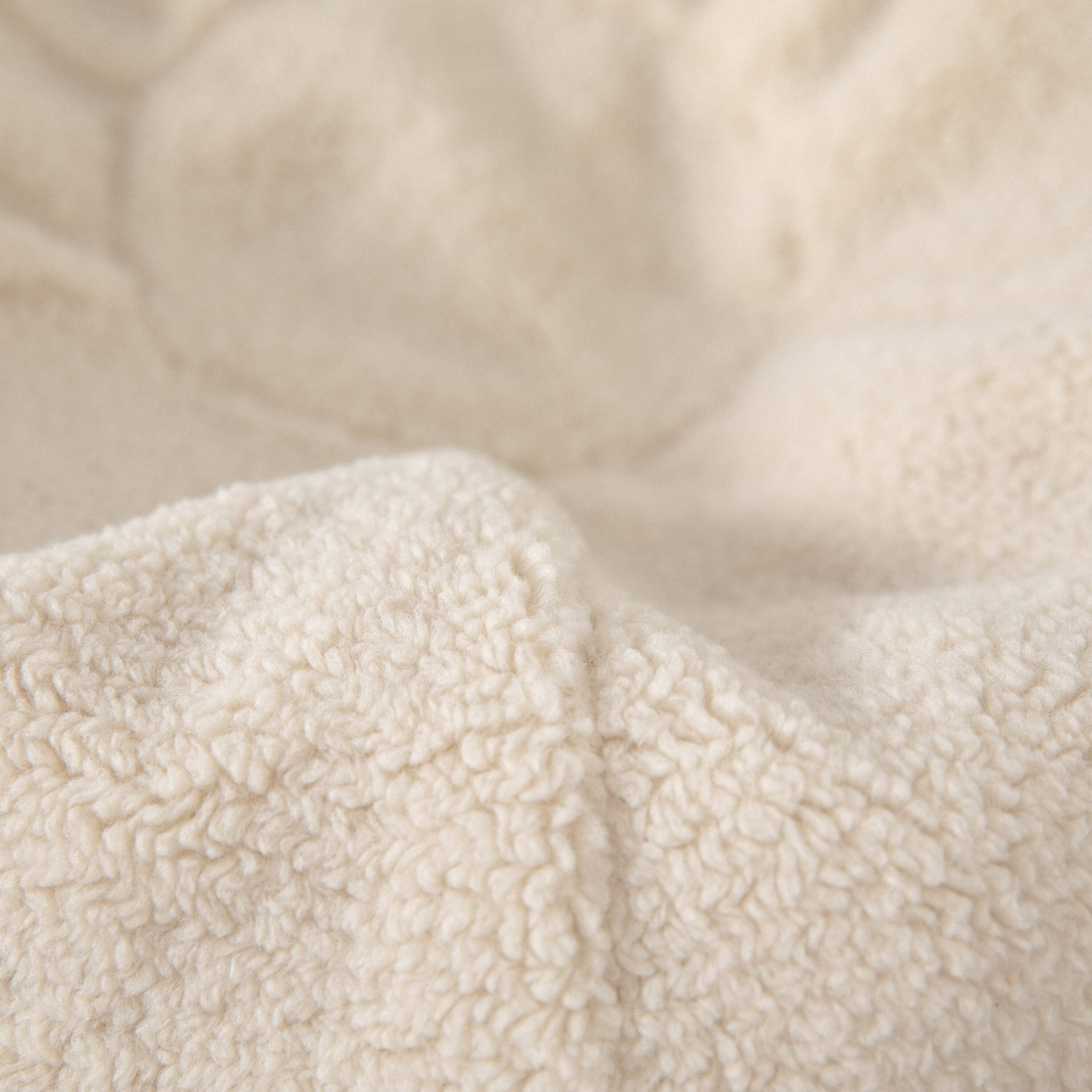 Alt View 1. Flash Furniture - Dillon Small Natural Faux Sherpa Refillable Bean Bag Chair for Kids and Teens - Natural.