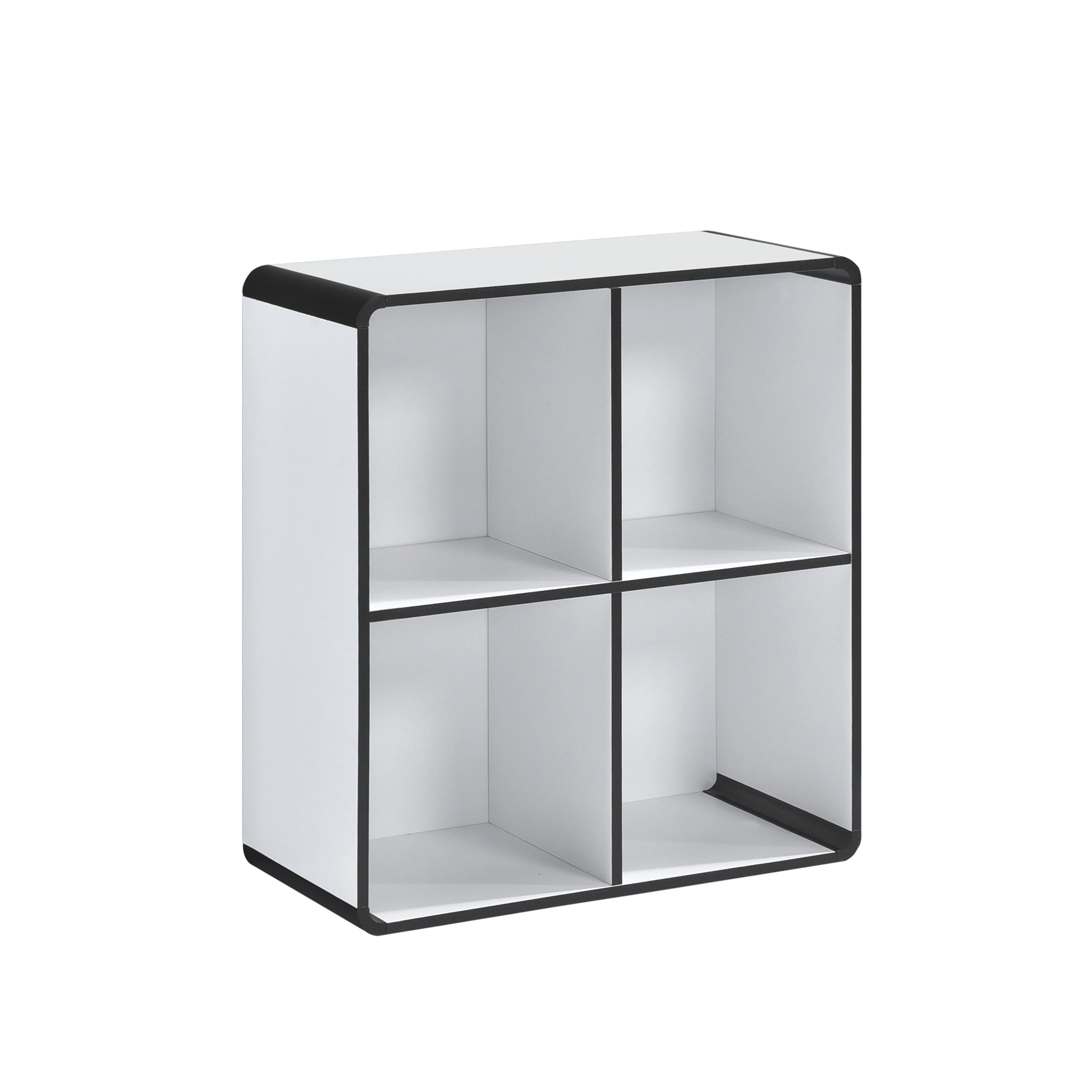 Kings Brand Furniture - Dothan Wood 4-Cubed Open Bookcase - Storage Shelf Organizer Bookshelf - White price history on PriceWatchPro