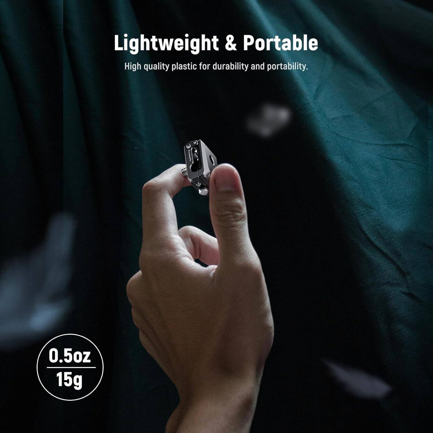 Lightweight & Portable  
High quality plastic for durability and portability.  
0.5oz 15g