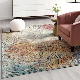 Modway - Tribute Ember Contemporary Modern Vintage Mosaic Area Rug - Multicolored
