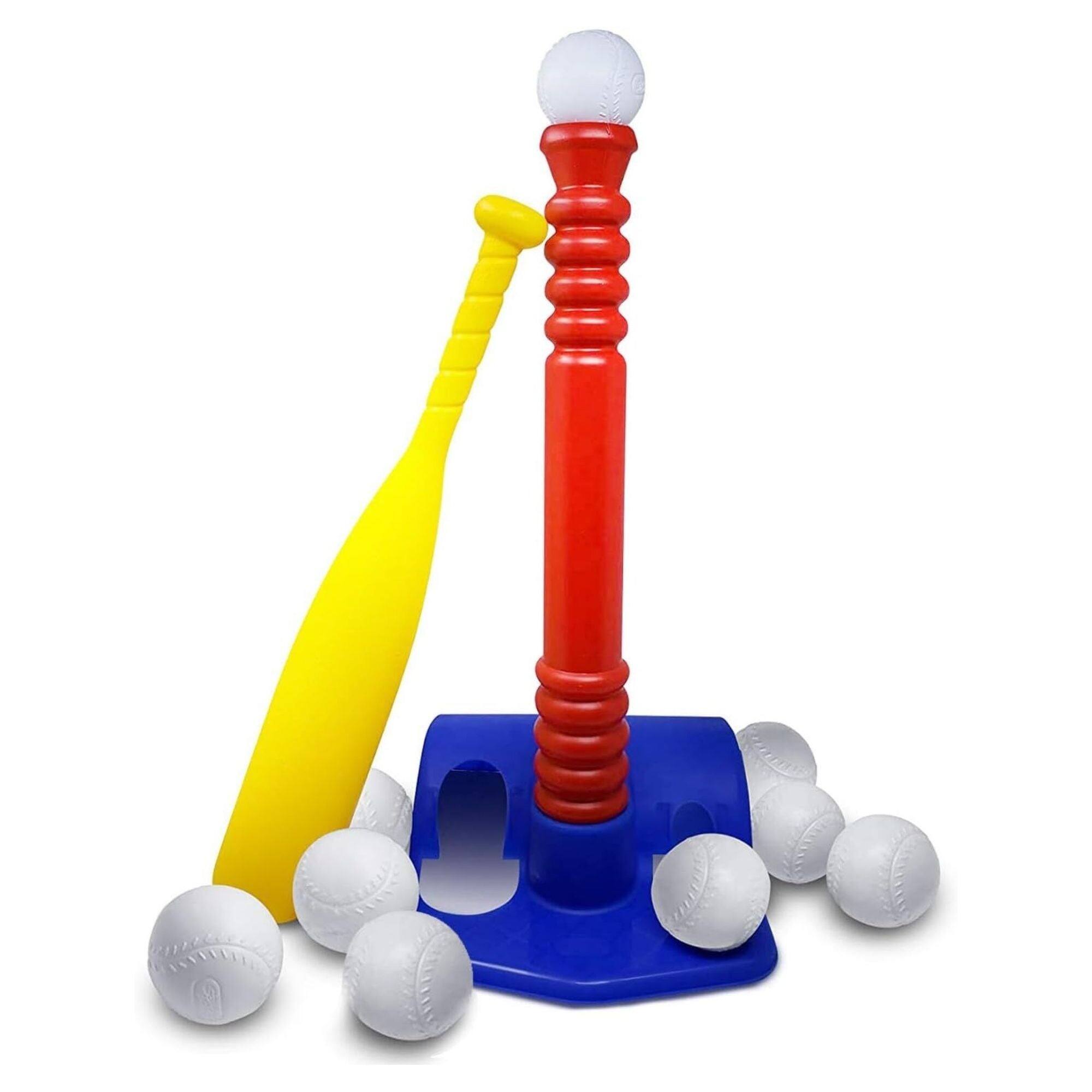Front. Toyvelt - TBall Set with 9 Balls Introduction to Baseball Mutlicolor - Blue.