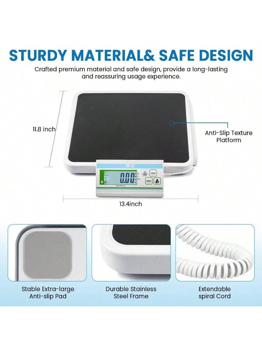 STURDY MATERIAL & SAFE DESIGN  
Crafted premium material and safe design, provide a long-lasting and reassuring usage experience.  

11.8 inch Anti-Slip Texture Platform  
13.4 inch  

Stable Extra-large Anti-slip Pad  
Durable Stainless Steel Frame  
Extendable spiral Cord