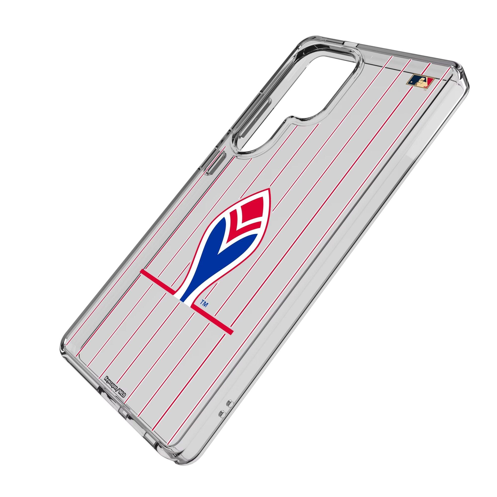 Alt View 1. Keyscaper - Atlanta Braves Cooperstown Galaxy Clear Case - S23 Ultra - Multicolor.