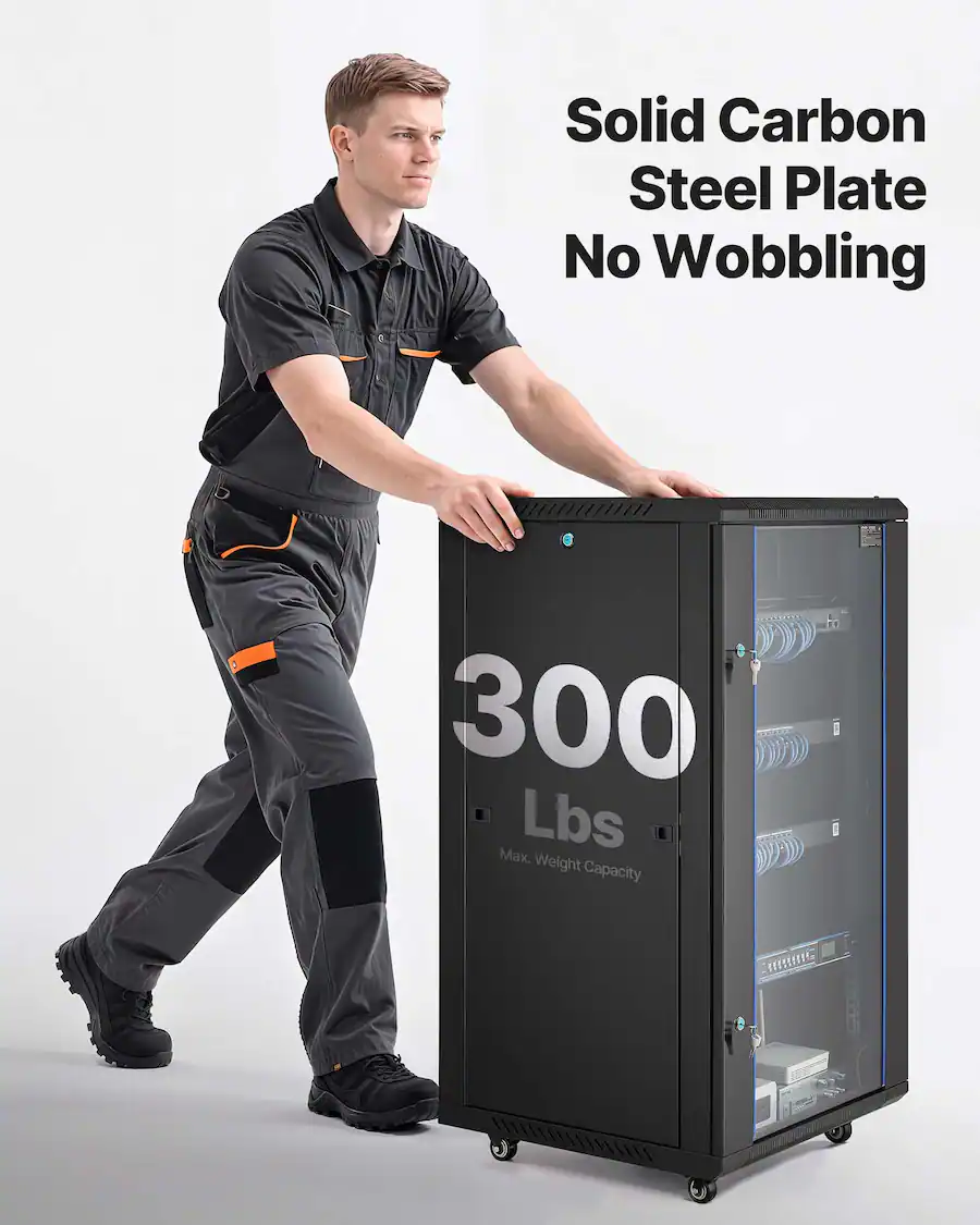 Spt Racks VEVOR 22U Network Cabinet Wall Mount, 23.6 in Depth, 300 lbs Max Load ...