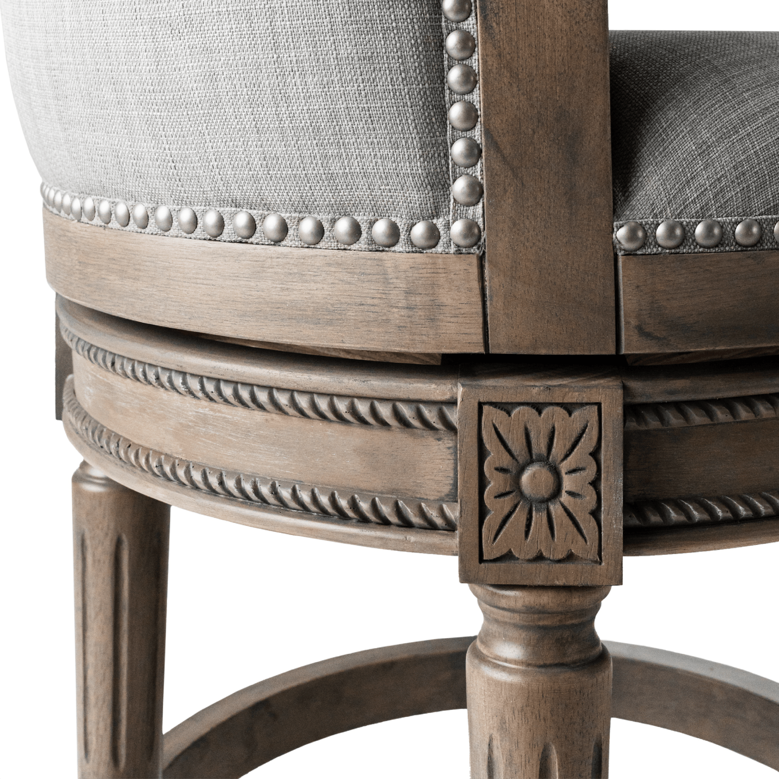 Alt View 7. Maven Lane - 26" Pullman Counter Stool In Reclaimed Oak Finish With Fabric Upholstery - Reclaimed Oak.