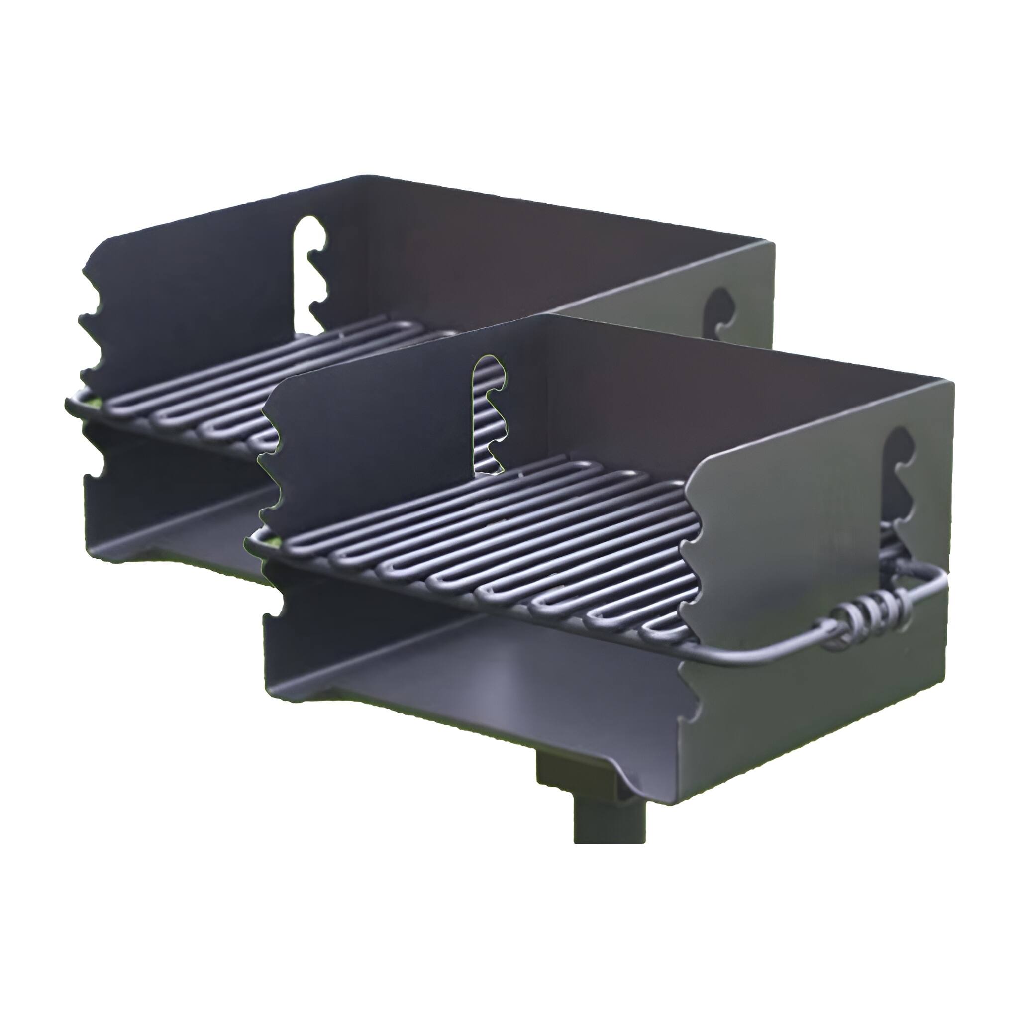 Front. Pilot Rock - Pilot Rock CBP-135 Park Style Outdoor BBQ Charcoal Grill with Swivel, 2 Pack - Black.