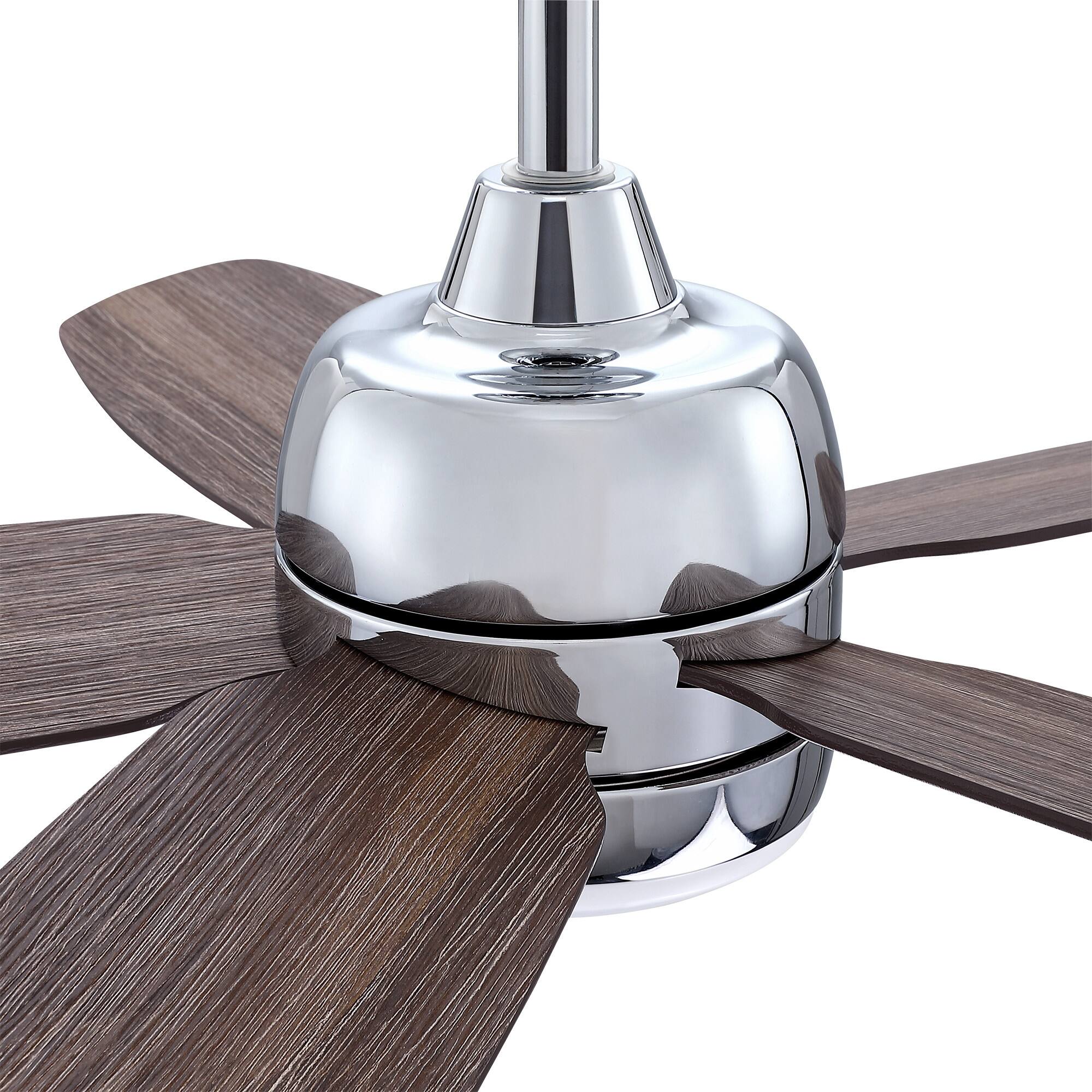 Alt View 10. Parrot Uncle - Modern 52" Chrome Reversible Blades Ceiling Fan with Light and Remote - Chrome.