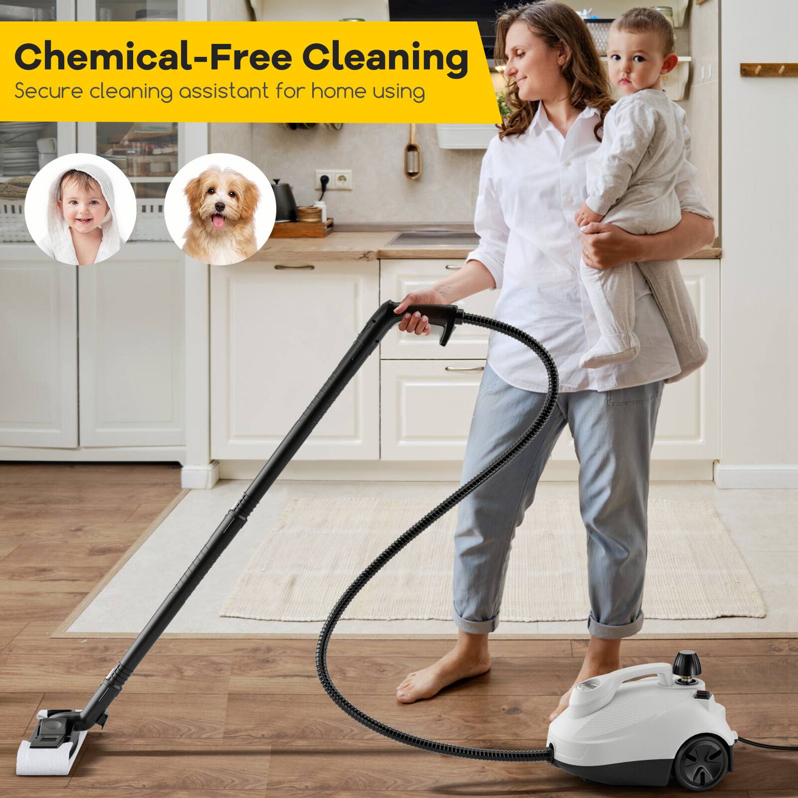 Chemical-Free Cleaning
Secure cleaning assistant for home using