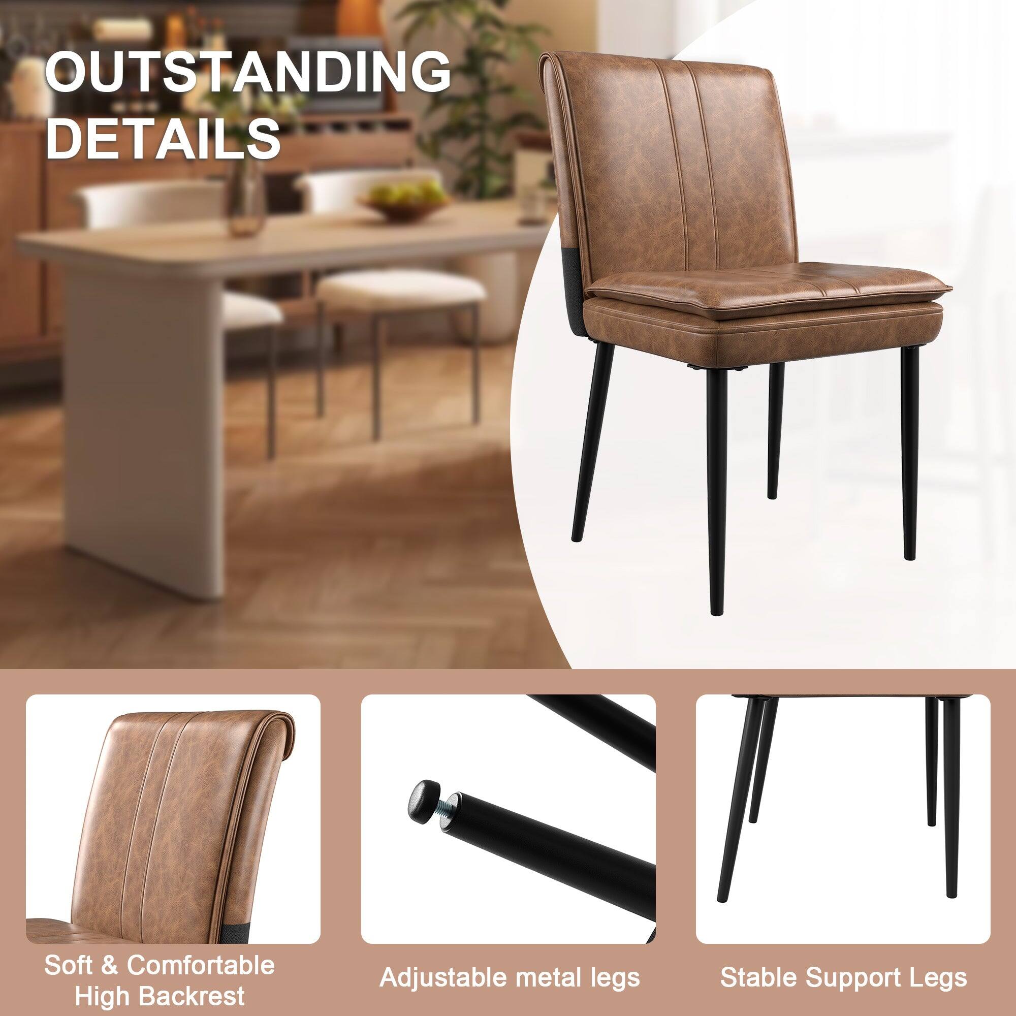 OUTSTANDING DETAILS

- Soft & Comfortable High Backrest
- Adjustable metal legs
- Stable Support Legs