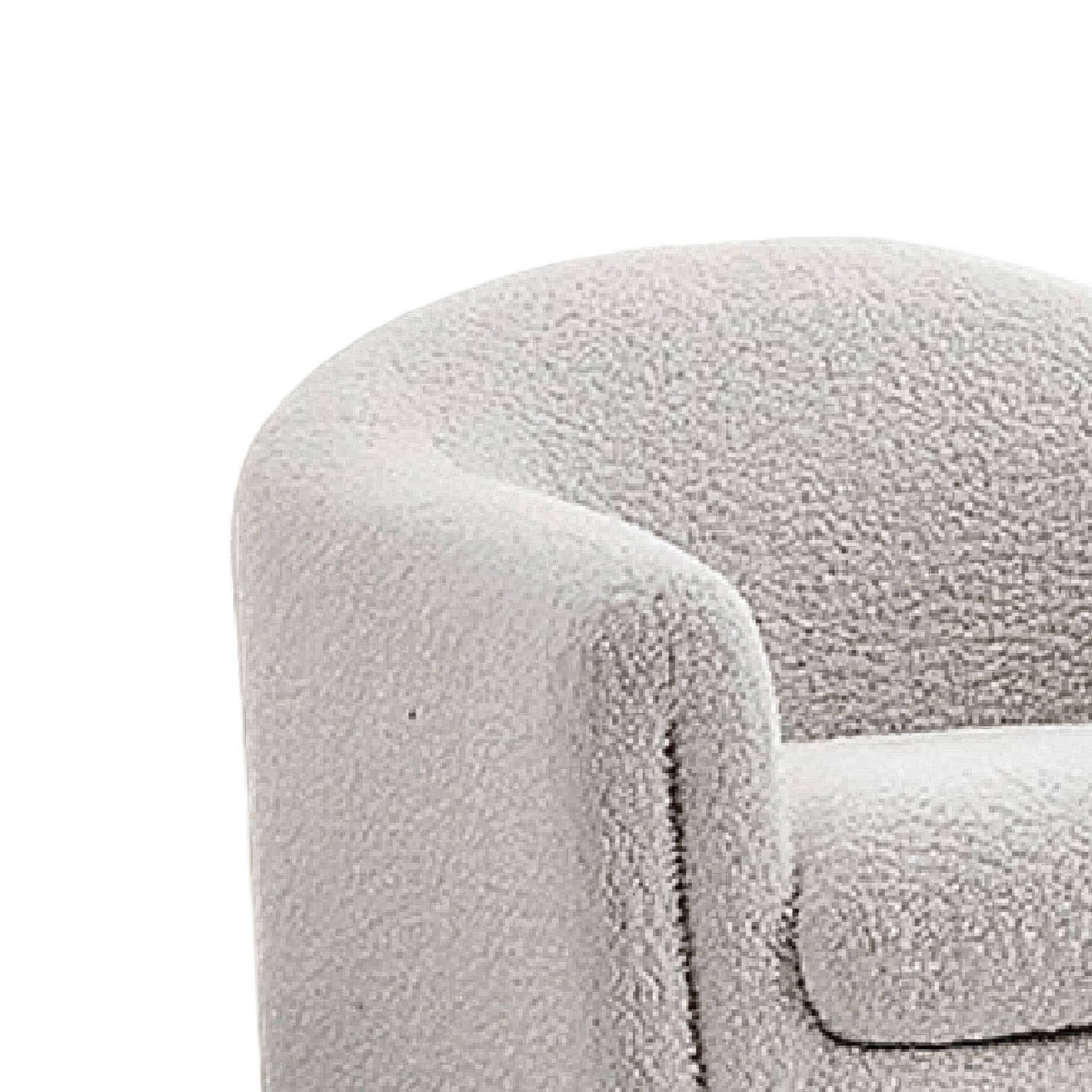 Back. Manhattan Lane - Danie Accent Armchair with U-Shaped Frame, Boucle Fabric - White.