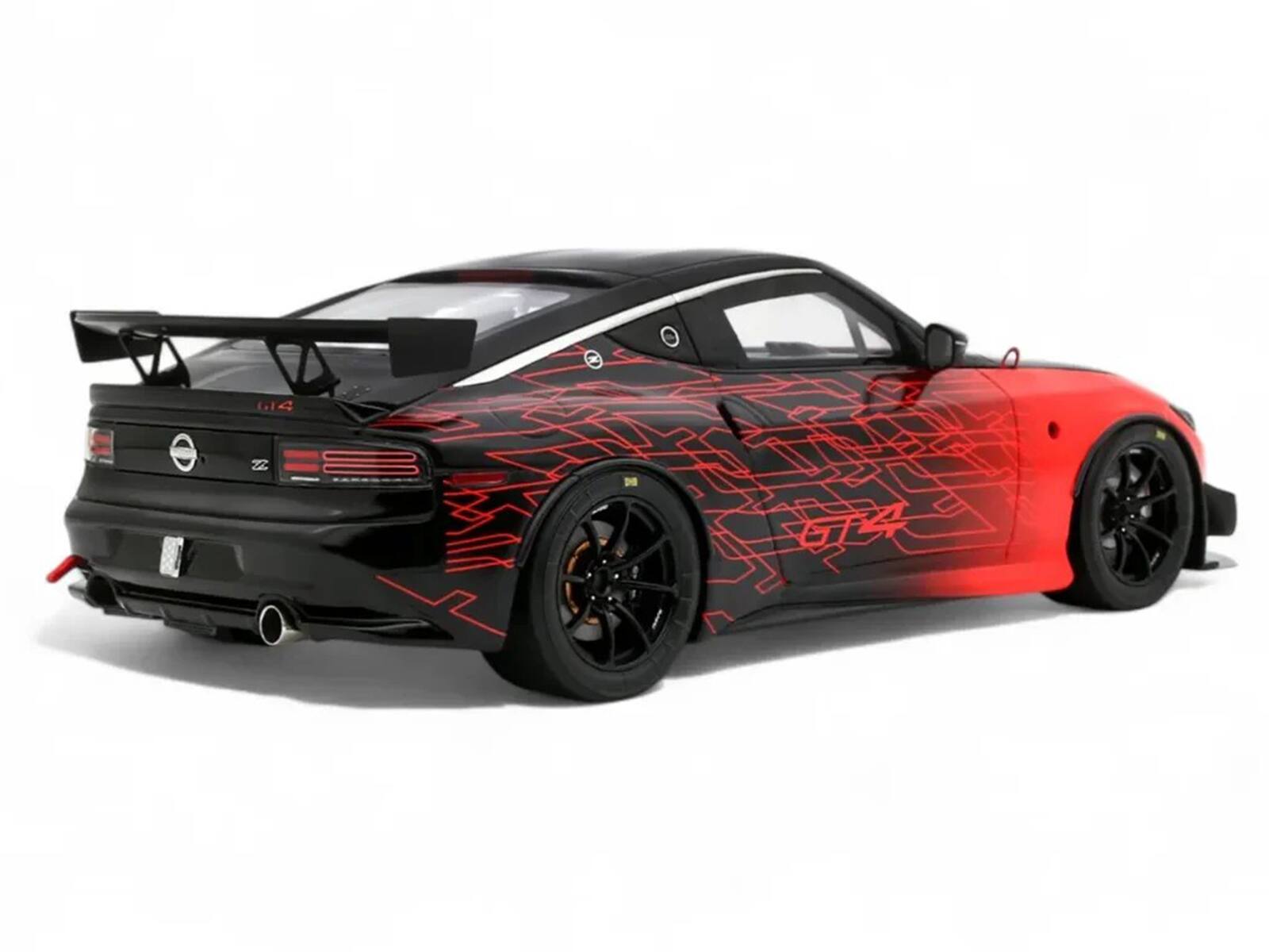 Alt View 4. Otto Mobile - 2022 Nissan Z GT4 #23 Black with Red Graphics "2022 SEMA Show" 1/18 Model Car by Otto Mobile.