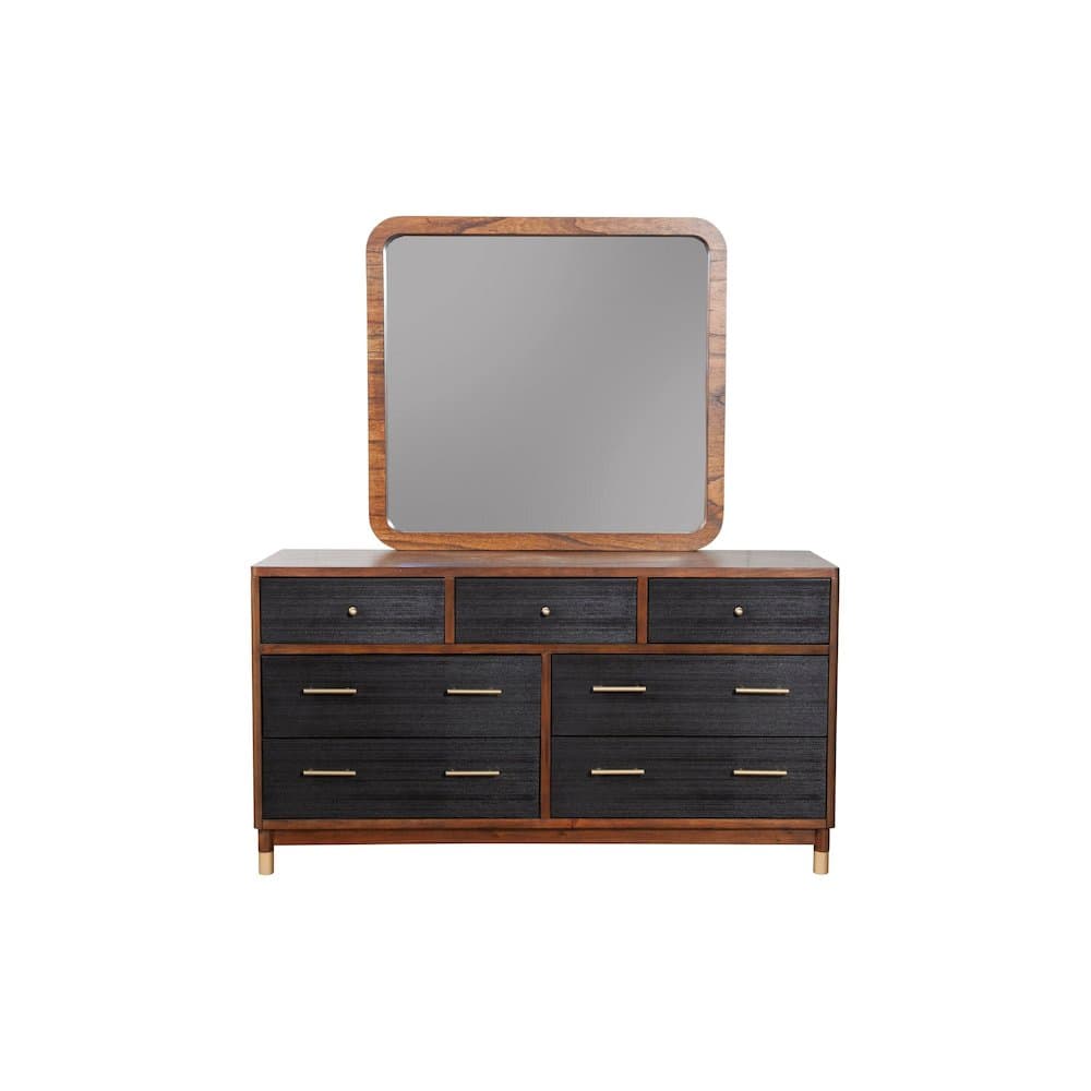 Alpine Furniture - Belham Mirror - Two Tone - Dark Walnut & Black