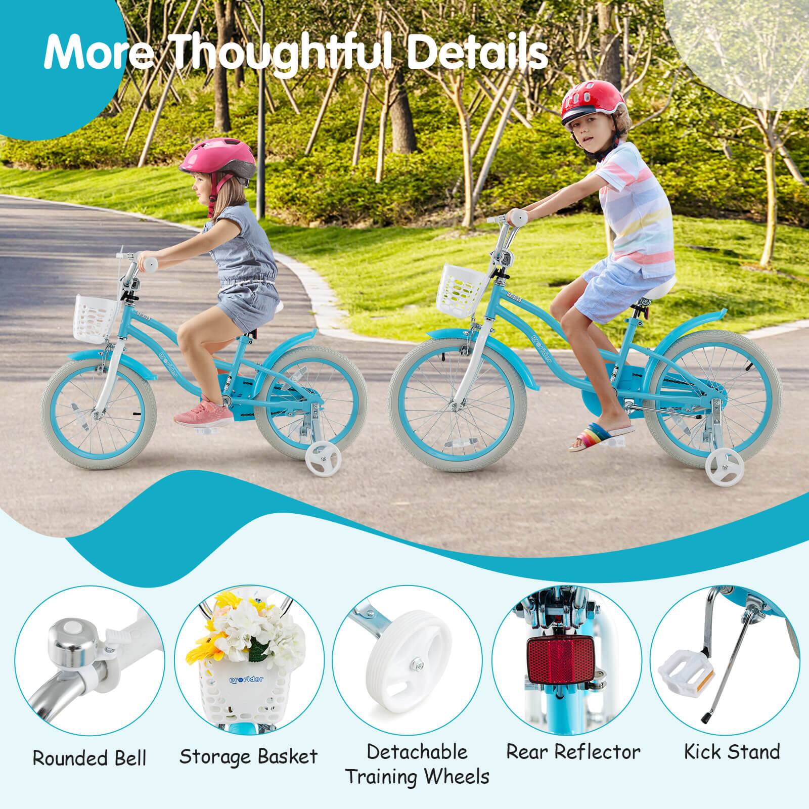 More Thoughtful Details

- Rounded Bell
- Storage Basket
- Detachable Training Wheels
- Rear Reflector
- Kick Stand