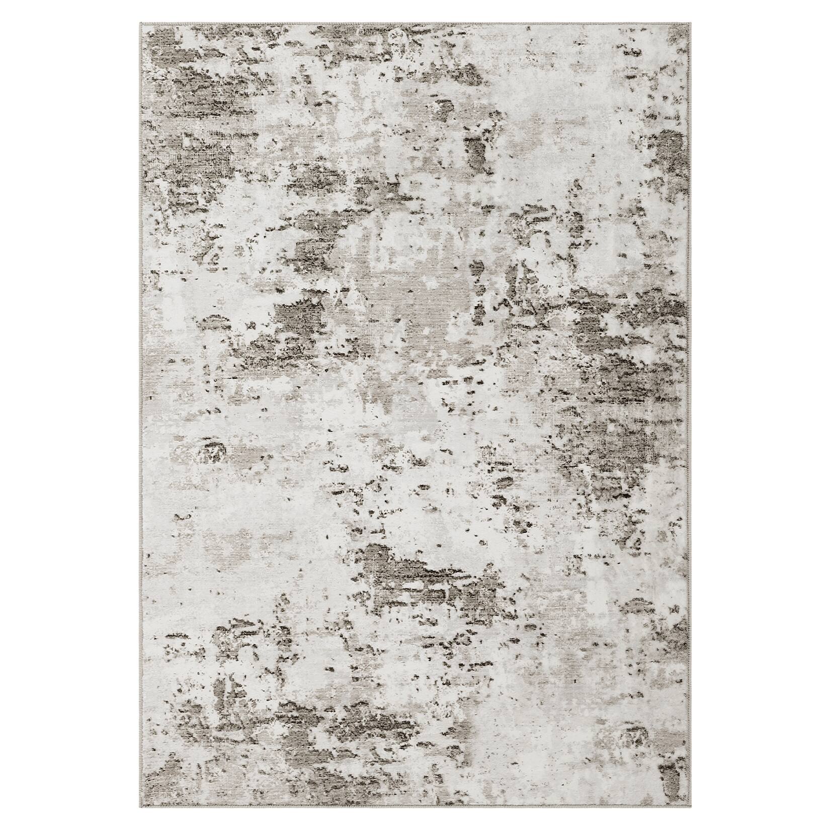 Front. GAOMON - Abstract Area Rug Non Slip Stain Resistant Low Pile Pet Friendly Floor Cover for Living Room Bedroom Hallway - Beige Brown.