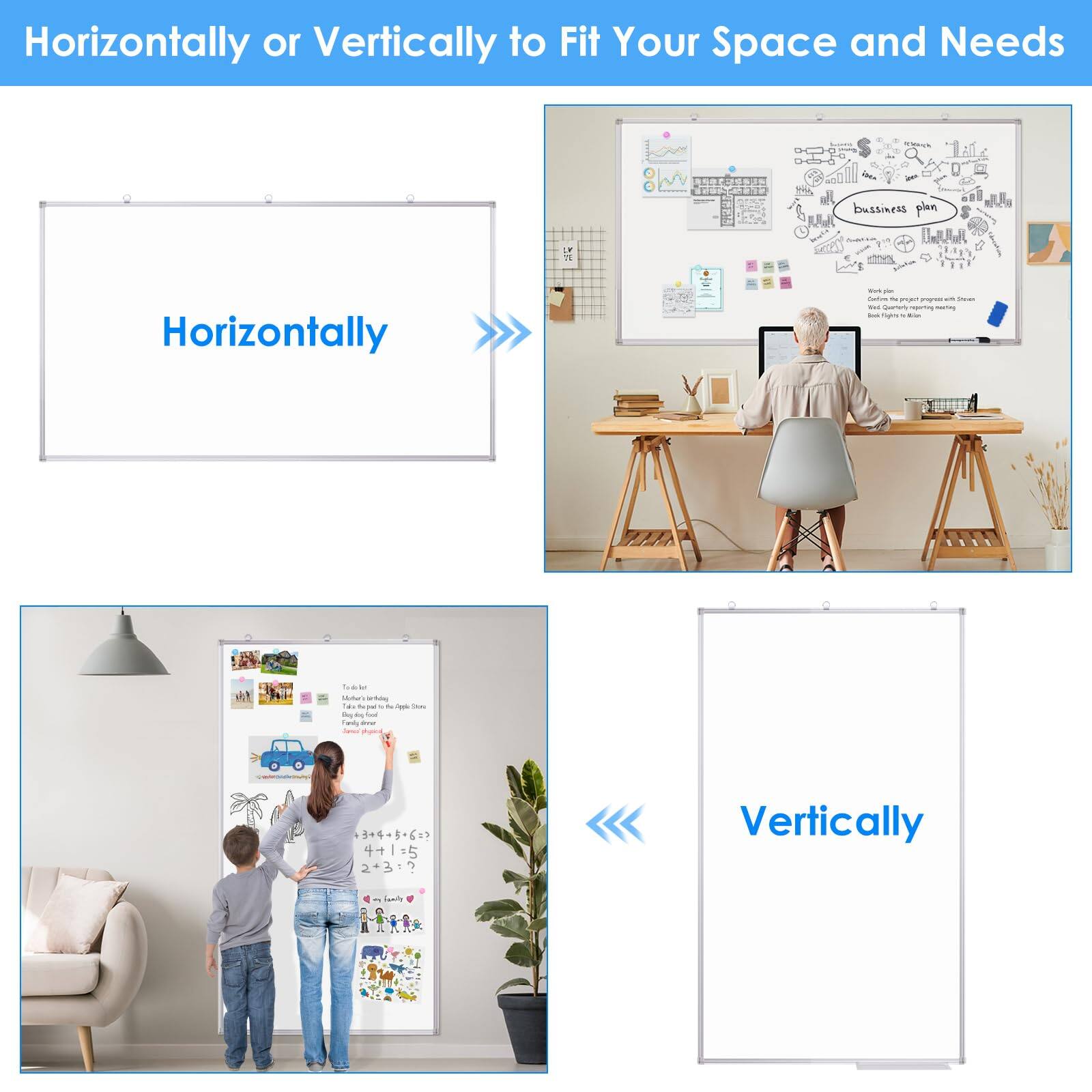 Horizontally or Vertically to Fit Your Space and Needs

Horizontally

Vertically