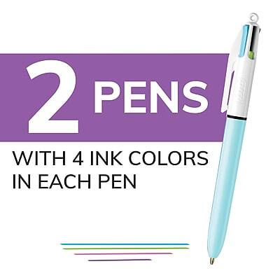 2 PENS  
WITH 4 INK COLORS IN EACH PEN