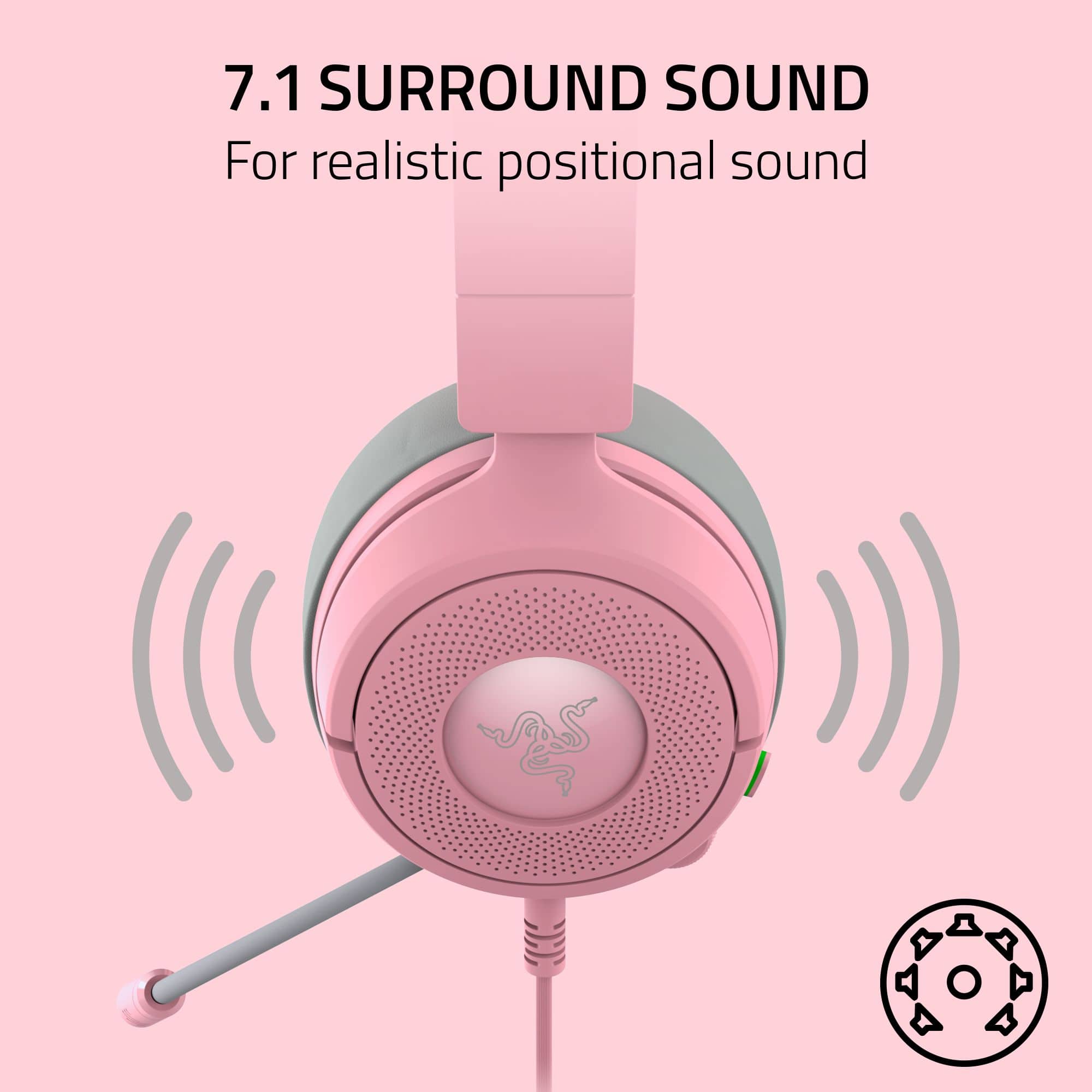 7.1 SURROUND SOUND
For realistic positional sound