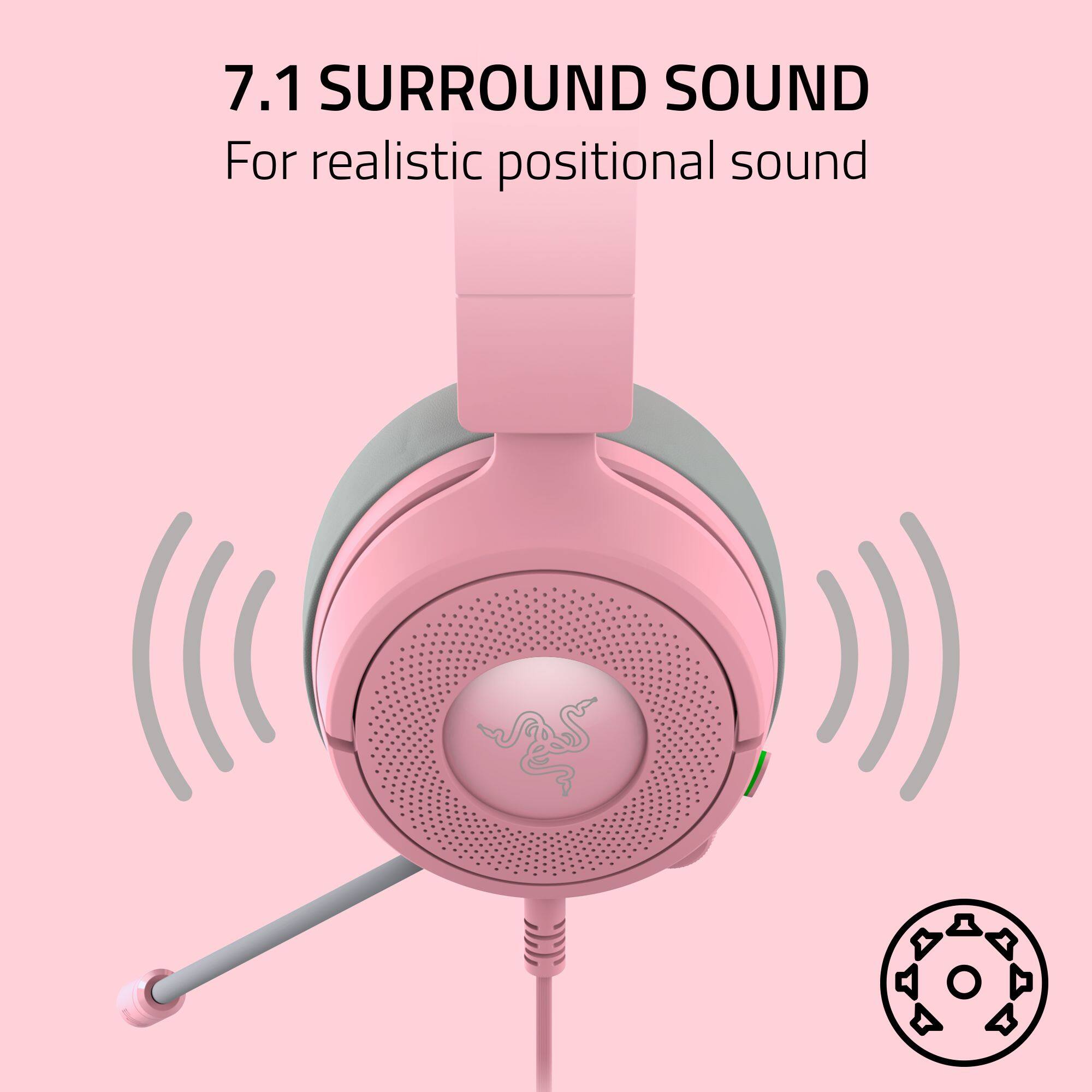7.1 SURROUND SOUND  
For realistic positional sound