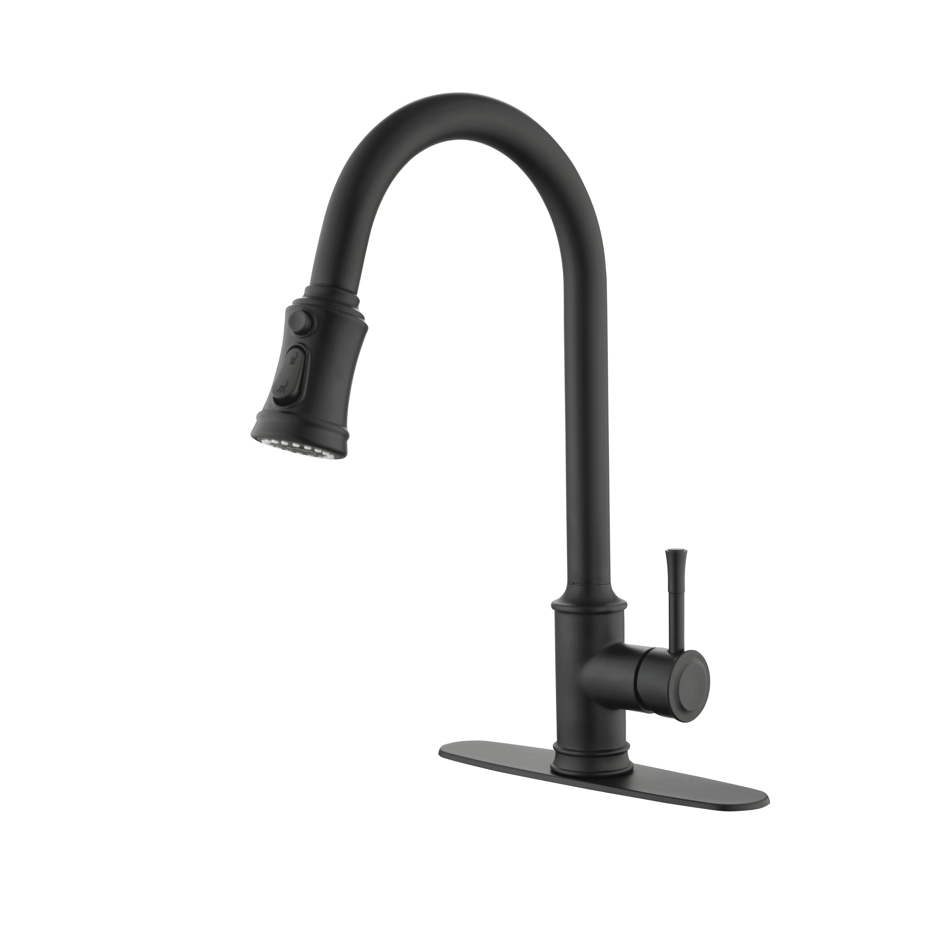 Single Handle High Arc Pull Out Kitchen Faucet Single Level Stainless Steel Kitchen Sink Faucets with Pull Down Sprayer