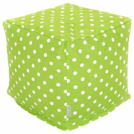 Majestic Home - Cube Pouf Polka Dot (Small) Lime - Green