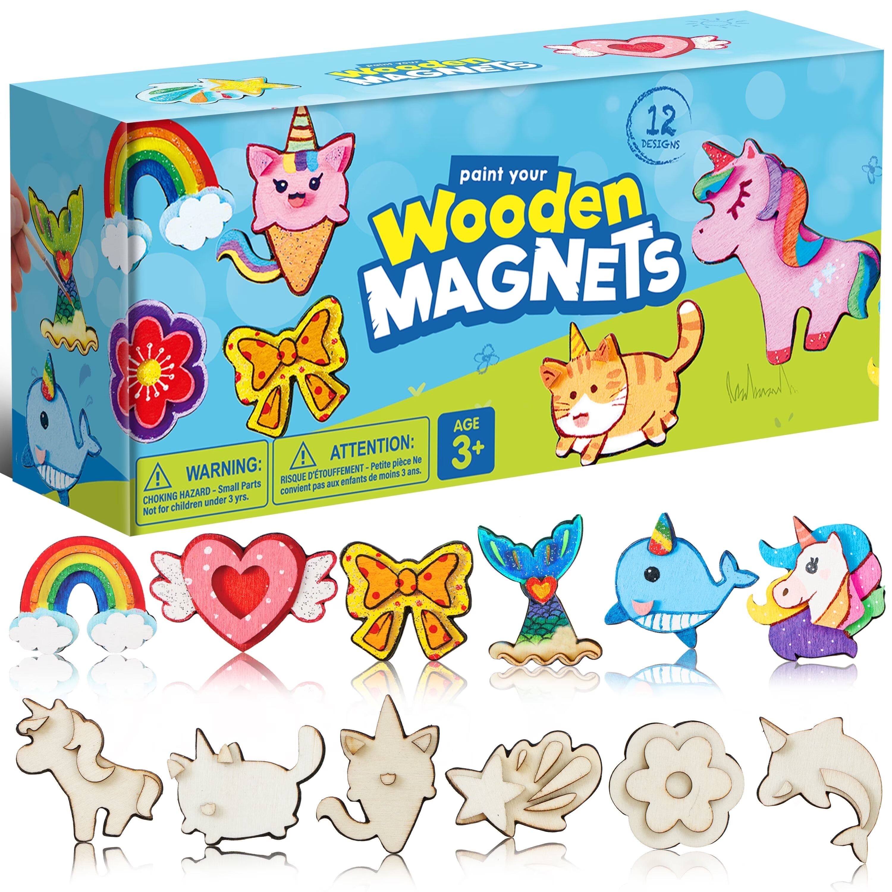 MAGNETS MOR TREE den 12 DESIGNS paint your MAGNETS Wooden AGE ! ATTENTION: Petite pièce de 3+ ! WARNING: Parts RISQUE D'ETOUFFEMENT- aux enfants de moins 3 ans. Small convient pas CHOKING HAZARD under 3 yrs. Not for children