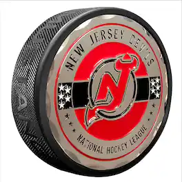 Mustang Drinkware - New Jersey Devils Stars and Stripes Medallion Puck - Multicolor