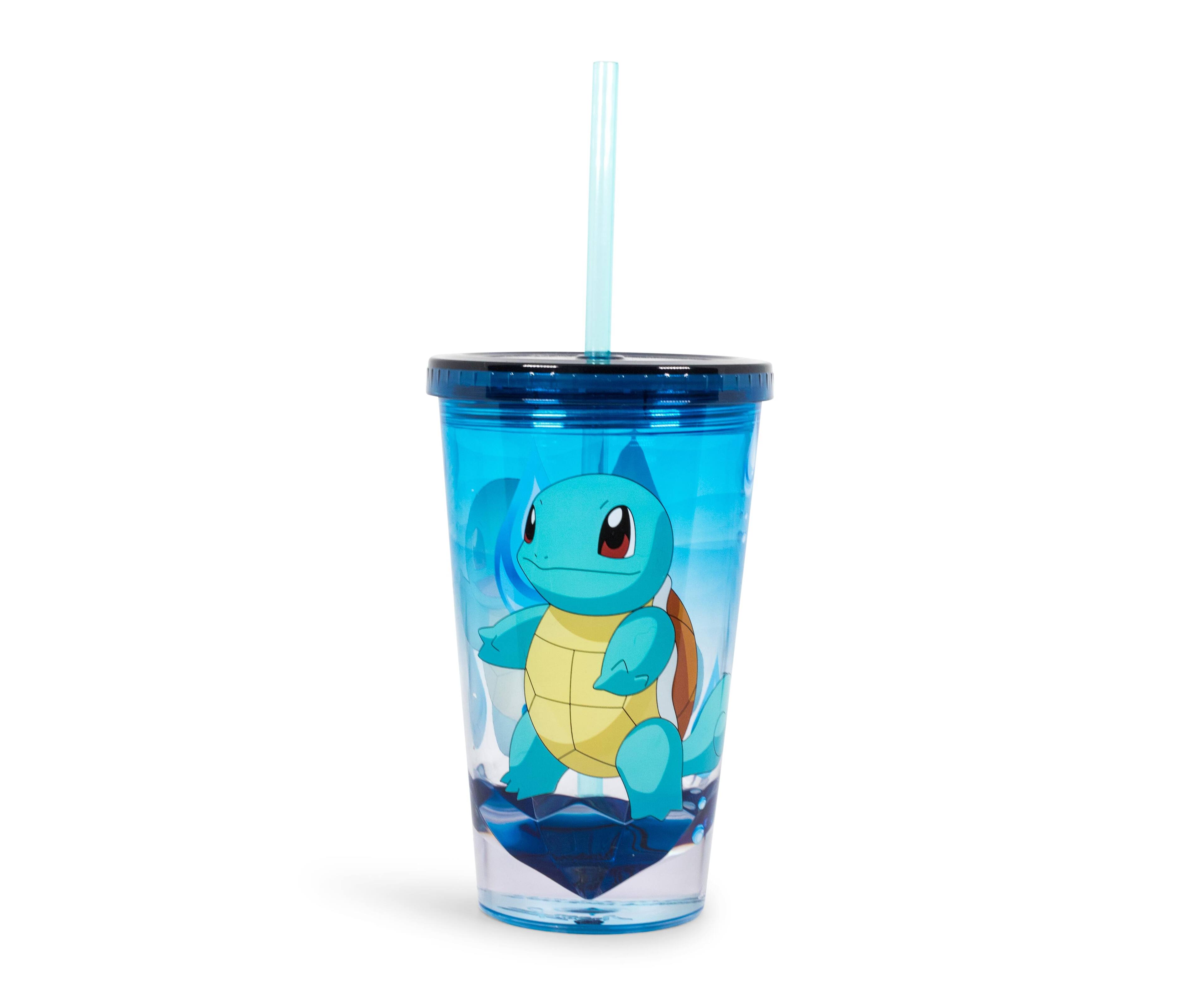 Alt View 1. Pokémon - Pokemon Squirtle 16oz Plastic Carnival Cup Tumbler with Lid and Reusable Straw - Aqua.