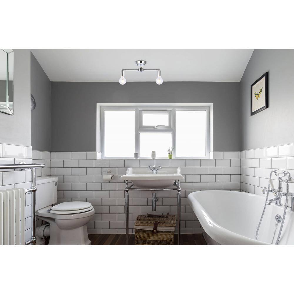 Angle. Living District - Zane 2 lights chrome flush mount - Chrome.