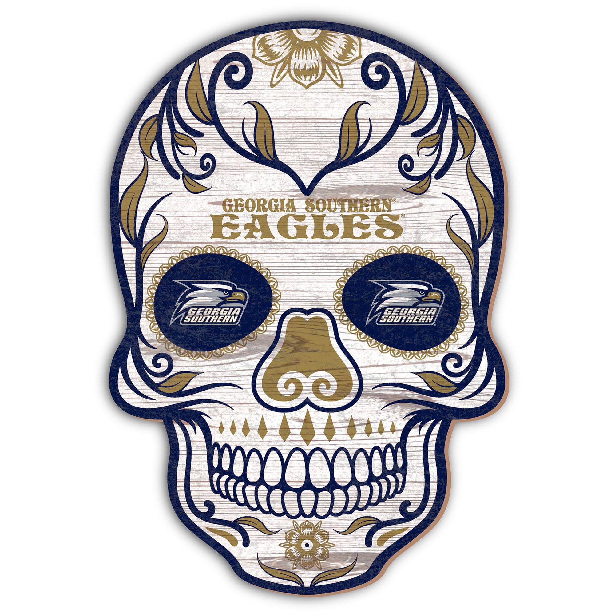 Georgia Southern Eagles 12'' Sugar Skull Sign