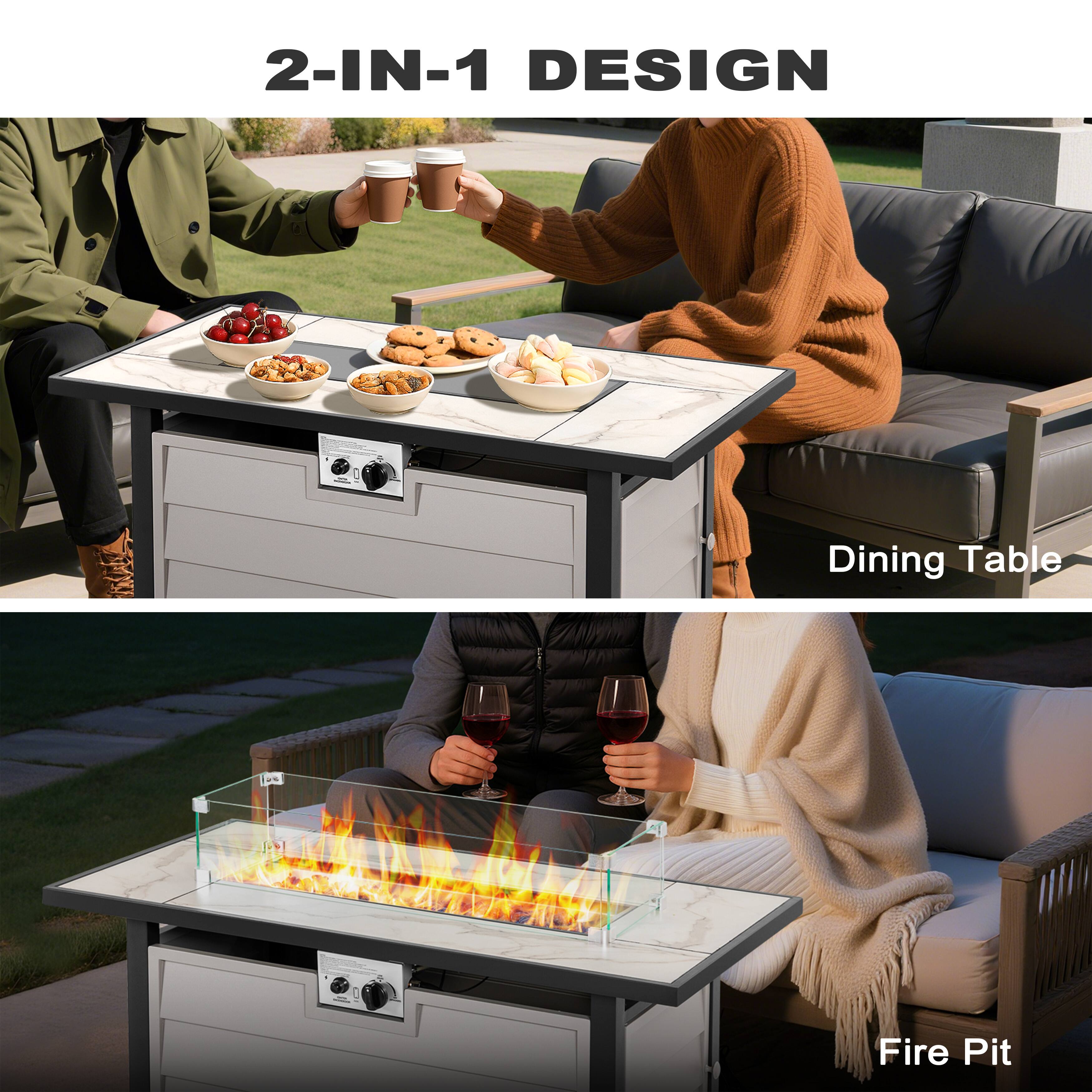 2-IN-1 DESIGN

Dining Table

Fire Pit