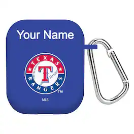 Artinian - Texas Rangers Personalized Silicone AirPods Case Cover - Multicolor
