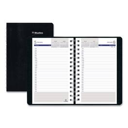 Blueline - DuraGlobe Daily Planner 30 Minute Appointments 8 x 5 Black Soft Cover 12 Month Jan to Dec 2026