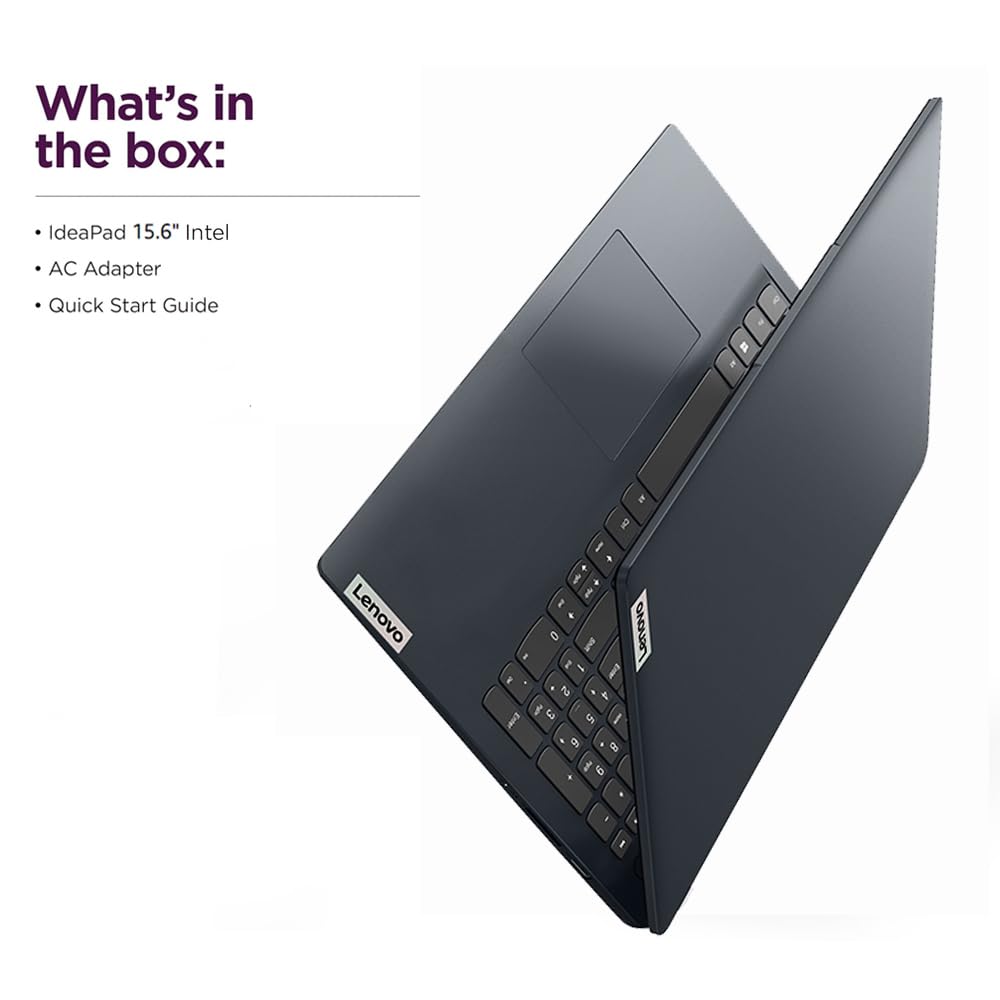 What's in the box:

- IdeaPad 15.6" Intel
- AC Adapter
- Quick Start Guide