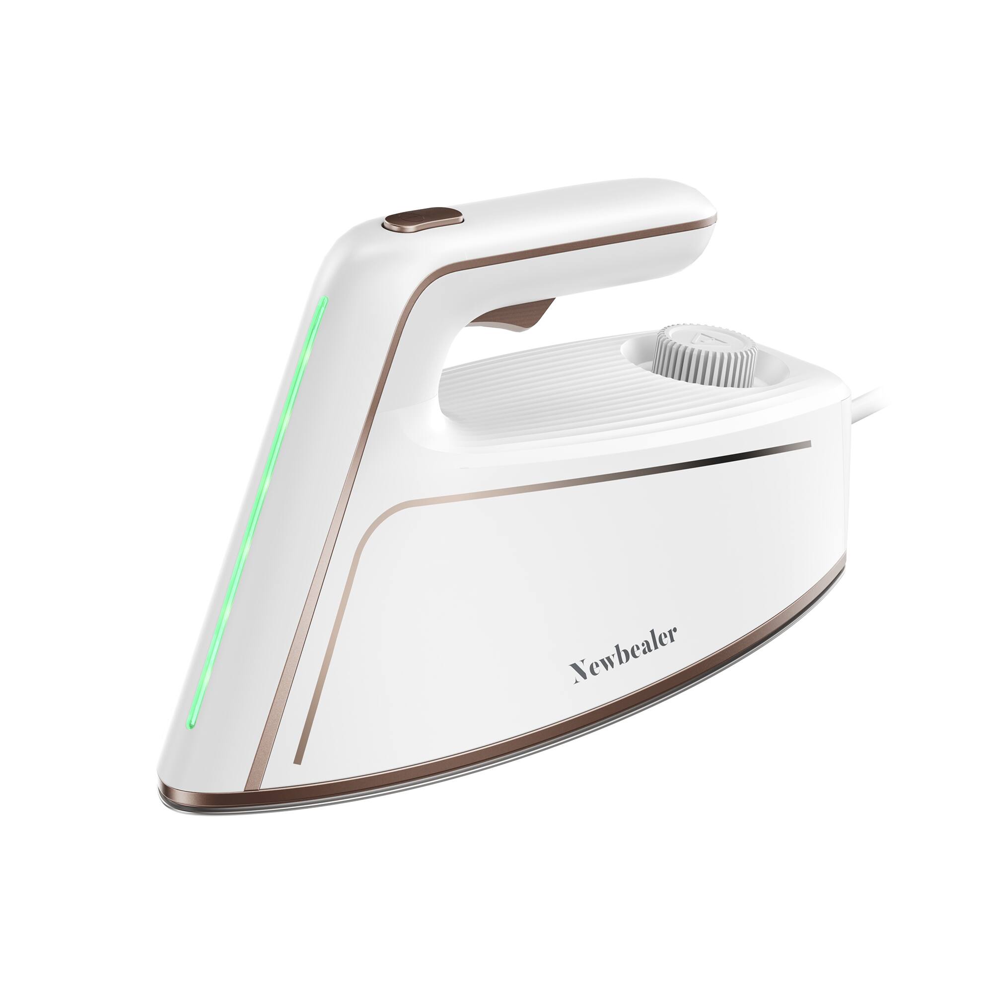 Front. Newbealer - 1500W High Pressure Steam Generator Iron, 5-Bar Garment Steamer with Ceramic Soleplate, 100g/min Steam for All Fabrics - Pearl White​.