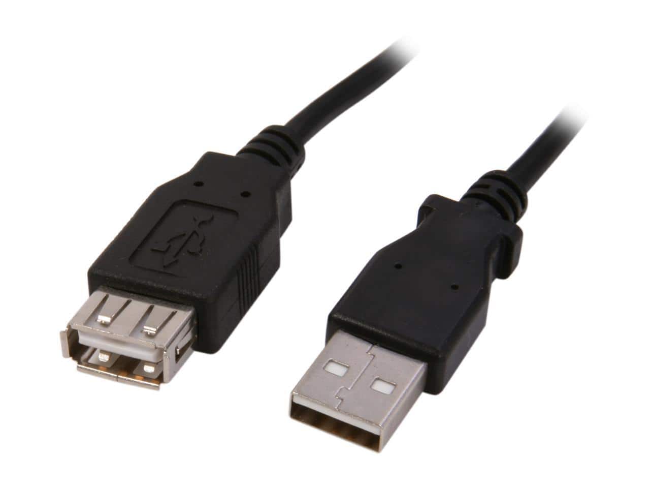 Nippon Labs - Black 6 ft. USB cable A/Male to A/Female extension USB 6ft cable Model USB-6-MF-BK 6 feet