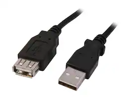 Nippon Labs - Black 6 ft. USB cable A/Male to A/Female extension USB 6ft cable Model USB-6-MF-BK 6 feet