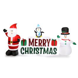 Winado - 10FT Christmas Inflatable Santa Claus, Snowman Merry Christmas Sign with LED Lights for Outdoor Holiday Party Decoration - Multicolor