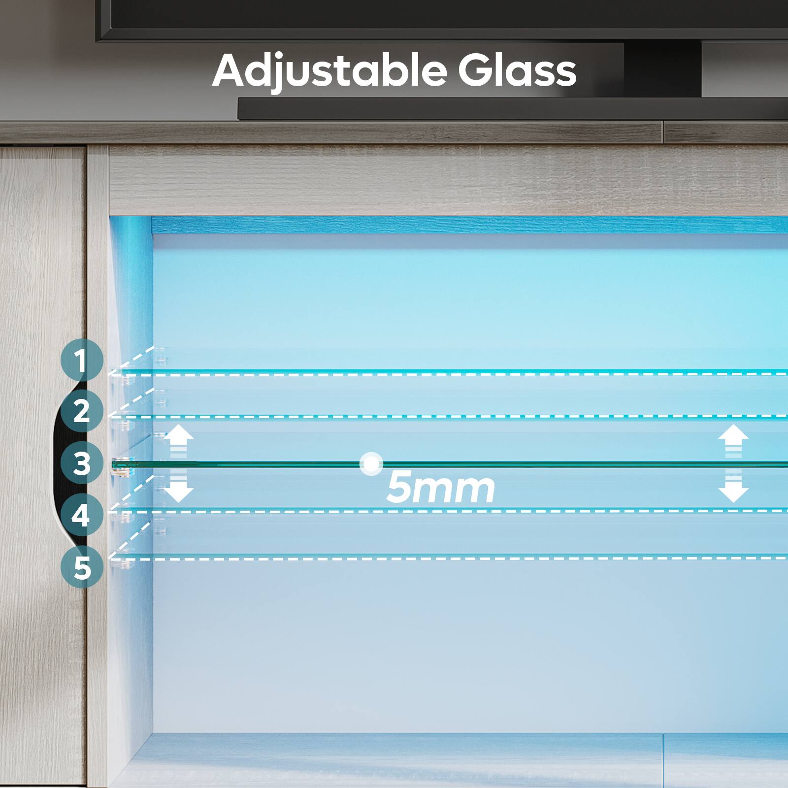 Adjustable Glass: 1 2 3 4 5mm 5