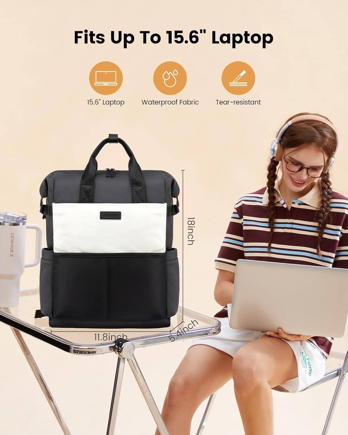 Fits Up To 15.6" Laptop

15.6" Laptop
Waterproof Fabric
Tear-resistant

18inch
11.8inch
4inch