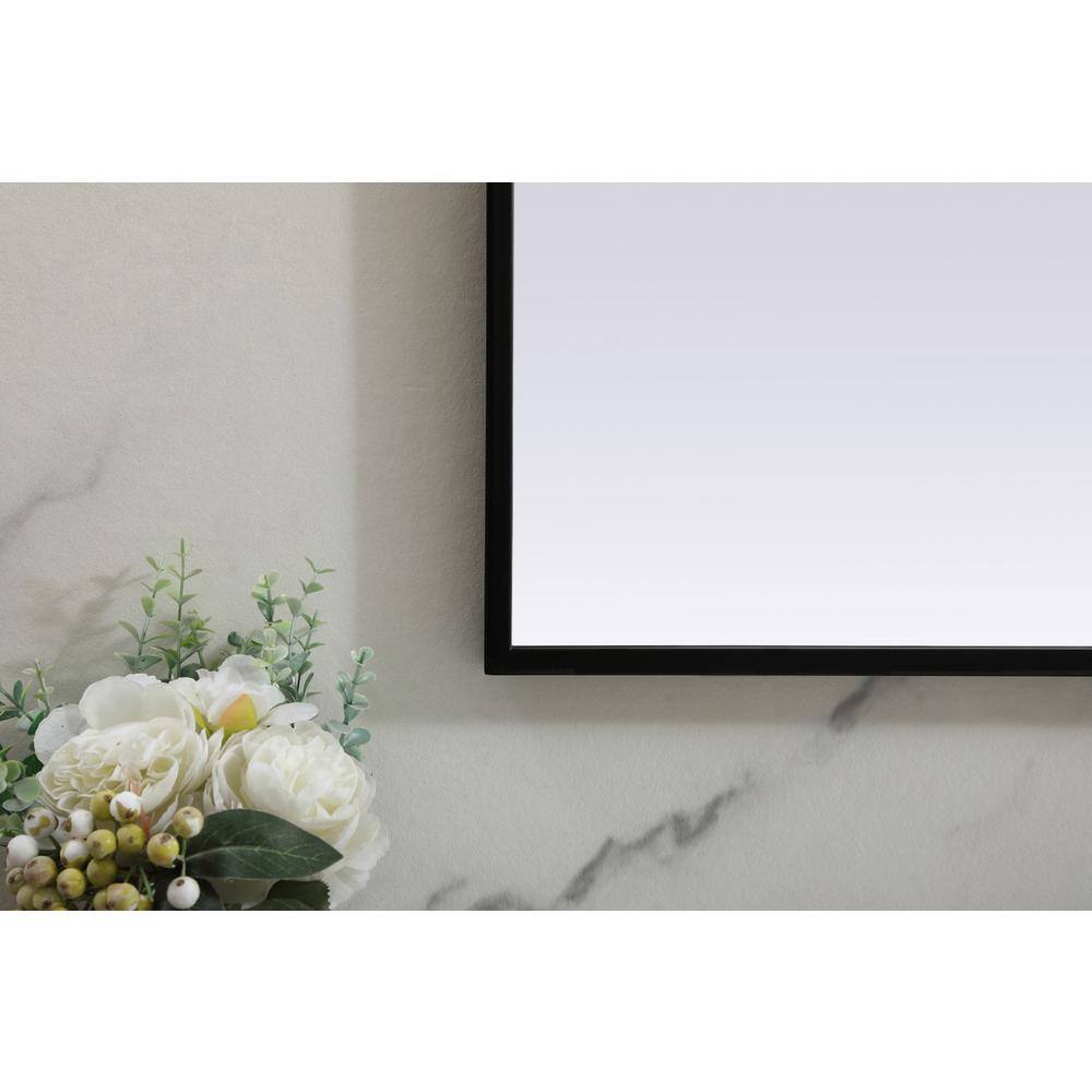 Alt View 1. Elegant Decor - Metal Frame Arch Mirror 42x30 Inch in Black - Black.