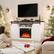 Alt View 1. U-HOMY - 63" Farmhouse Fireplace TV Stand with Sliding Barn Doors, Adjustable Shelves and Electric Heater for TVs up to 65" - White.