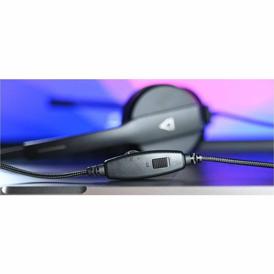 Alt View 3. Creative Labs - Creative HS-230 Lightweight Headset with Noise-cancelling Mic - Stereo - USB Type A, Mini-phone (3.5mm) - Wired - 100 Hz - Black.