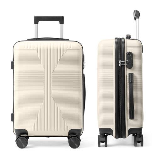 Alt View 8. Winado - 20" Hardshell Carry On Luggage with Spinner Wheels Lightweight PP Hardside Small Suitcase with Built-in Lock - White.