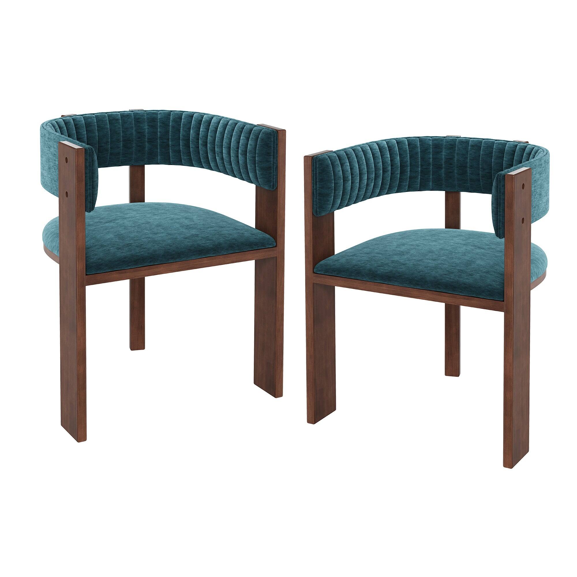 Front. Boyel Living - Green Fabric Dining Chairs with Curved Back (Set of 2) - Gray.