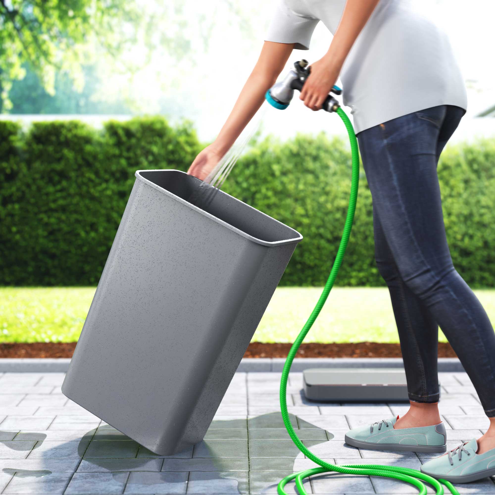 Alt View 1. iTouchless - 13.2 Gallon Plastic Sensor Kitchen Trash Can - Gray.